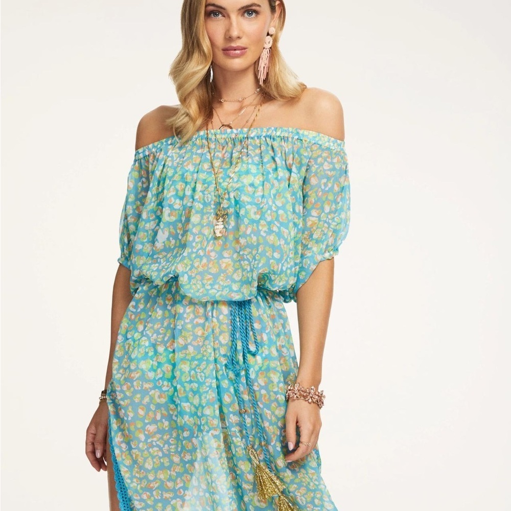 Ramy brook floral funky long summer cover up beach dress - Picture 2 of 11